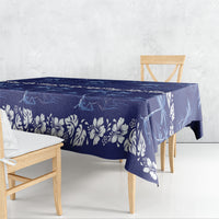 Blue Hawaii Palm Tree Hibiscus Tablecloth Fantasy Summer Vibe