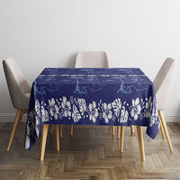 Blue Hawaii Palm Tree Hibiscus Tablecloth Fantasy Summer Vibe