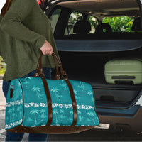 Cyan Hawaii Palm Tree Hibiscus Travel Bag Fantasy Summer Vibe