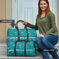 Cyan Hawaii Palm Tree Hibiscus Travel Bag Fantasy Summer Vibe