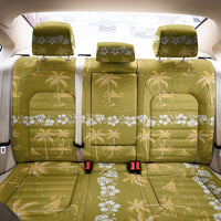 Yellow Hawaii Palm Tree Hibiscus Back Car Seat Cover Fantasy Summer Vibe