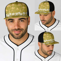 Yellow Hawaii Palm Tree Hibiscus Baseball Net Cap Fantasy Summer Vibe