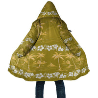 Yellow Hawaii Palm Tree Hibiscus Cloak Fantasy Summer Vibe