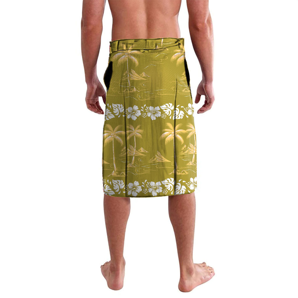 Yellow Hawaii Palm Tree Hibiscus Lavalava Fantasy Summer Vibe