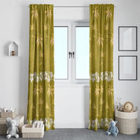 Yellow Hawaii Palm Tree Hibiscus Window Curtain Fantasy Summer Vibe LT01 - Polynesian Pride