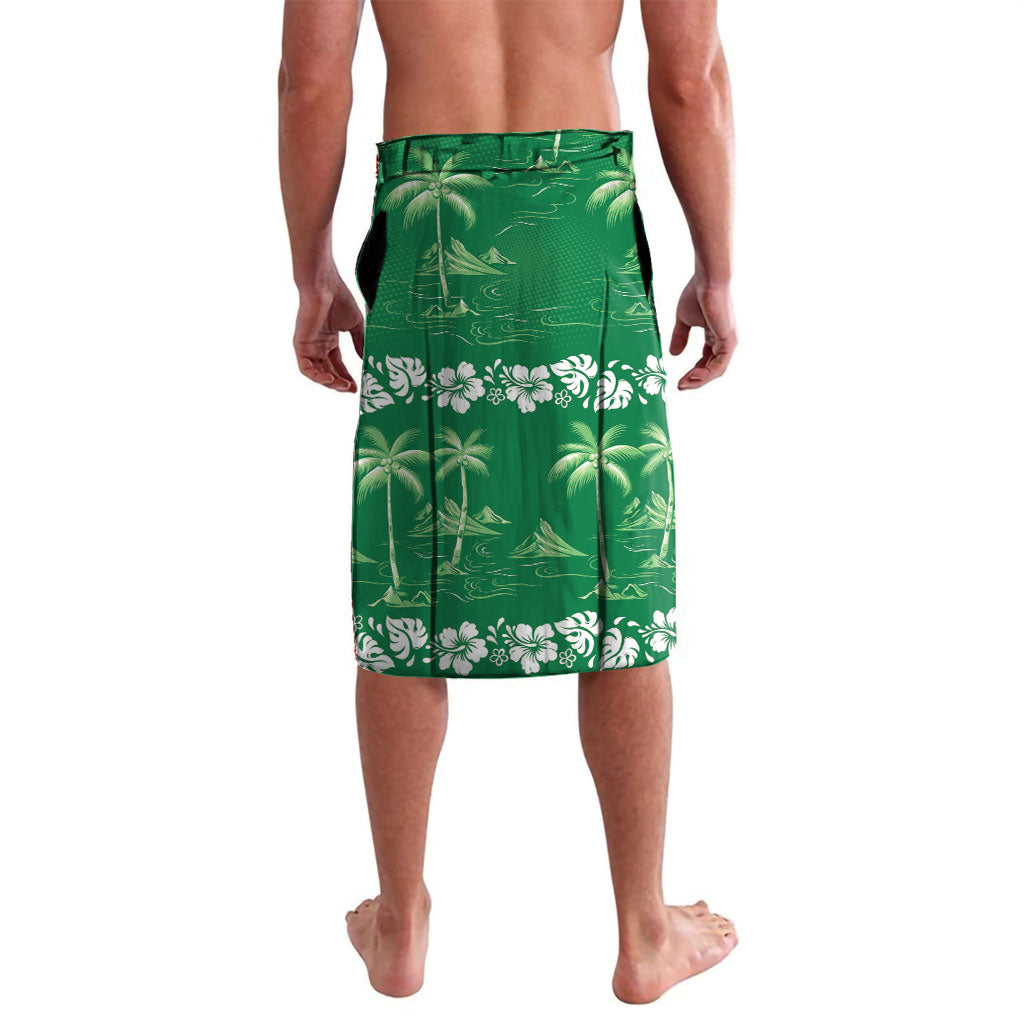 Green Hawaii Palm Tree Hibiscus Lavalava Fantasy Summer Vibe