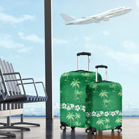 Green Hawaii Palm Tree Hibiscus Luggage Cover Fantasy Summer Vibe
