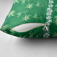 Green Hawaii Palm Tree Hibiscus Pillow Cover Fantasy Summer Vibe LT01 - Polynesian Pride