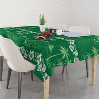 Green Hawaii Palm Tree Hibiscus Tablecloth Fantasy Summer Vibe