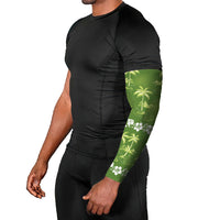 Olive Green Hawaii Palm Tree Hibiscus Arm Sleeves Fantasy Summer Vibe