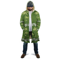 Olive Green Hawaii Palm Tree Hibiscus Cloak Fantasy Summer Vibe