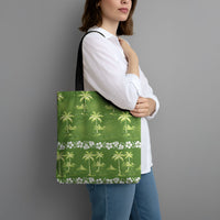 Olive Green Hawaii Palm Tree Hibiscus Tote Bag Fantasy Summer Vibe