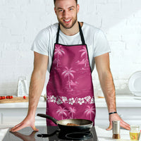 Pink Hawaii Palm Tree Hibiscus Apron Fantasy Summer Vibe