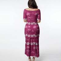 Pink Hawaii Palm Tree Hibiscus Puletasi Fantasy Summer Vibe LT01 - Polynesian Pride