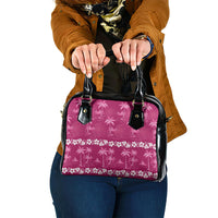 Pink Hawaii Palm Tree Hibiscus Shoulder Handbag Fantasy Summer Vibe