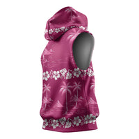 Pink Hawaii Palm Tree Hibiscus Sleeveless Hoodie Fantasy Summer Vibe LT01 - Polynesian Pride