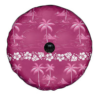 Pink Hawaii Palm Tree Hibiscus Spare Tire Cover Fantasy Summer Vibe LT01 - Polynesian Pride