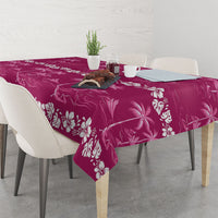 Pink Hawaii Palm Tree Hibiscus Tablecloth Fantasy Summer Vibe