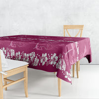 Pink Hawaii Palm Tree Hibiscus Tablecloth Fantasy Summer Vibe