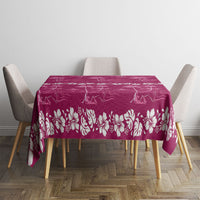 Pink Hawaii Palm Tree Hibiscus Tablecloth Fantasy Summer Vibe