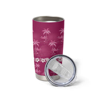 Pink Hawaii Palm Tree Hibiscus Tumbler Cup Fantasy Summer Vibe LT01 - Polynesian Pride