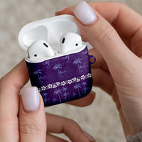 Purple Hawaii Palm Tree Hibiscus AirPods Case Fantasy Summer Vibe