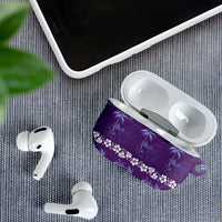 Purple Hawaii Palm Tree Hibiscus AirPods Case Fantasy Summer Vibe