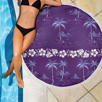 Purple Hawaii Palm Tree Hibiscus Beach Blanket Fantasy Summer Vibe LT01 - Polynesian Pride