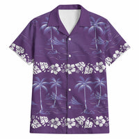 Purple Hawaii Palm Tree Hibiscus Hawaiian Shirt Fantasy Summer Vibe LT01 Purple - Polynesian Pride