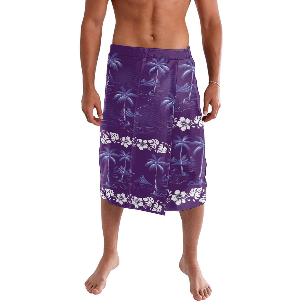 Purple Hawaii Palm Tree Hibiscus Lavalava Fantasy Summer Vibe