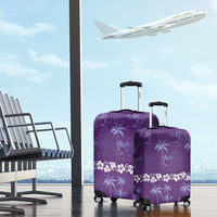 Purple Hawaii Palm Tree Hibiscus Luggage Cover Fantasy Summer Vibe LT01 - Polynesian Pride