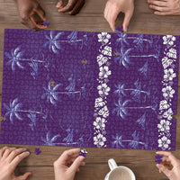 Purple Hawaii Palm Tree Hibiscus Puzzle Fantasy Summer Vibe LT01 - Polynesian Pride