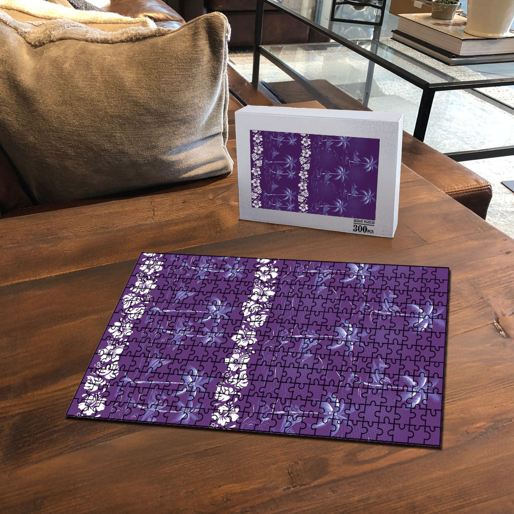 Purple Hawaii Palm Tree Hibiscus Puzzle Fantasy Summer Vibe LT01 - Polynesian Pride