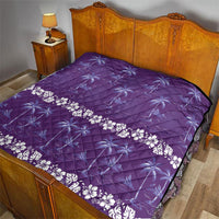 Purple Hawaii Palm Tree Hibiscus Quilt Fantasy Summer Vibe