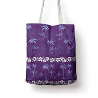Purple Hawaii Palm Tree Hibiscus Tote Bag Fantasy Summer Vibe