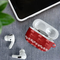 Red Hawaii Palm Tree Hibiscus AirPods Case Fantasy Summer Vibe
