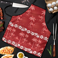 Red Hawaii Palm Tree Hibiscus Apron Fantasy Summer Vibe