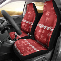 Red Hawaii Palm Tree Hibiscus Car Seat Cover Fantasy Summer Vibe LT01 - Polynesian Pride