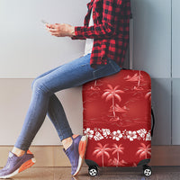 Red Hawaii Palm Tree Hibiscus Luggage Cover Fantasy Summer Vibe LT01 - Polynesian Pride