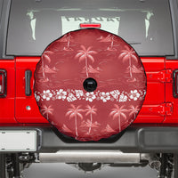 Red Hawaii Palm Tree Hibiscus Spare Tire Cover Fantasy Summer Vibe LT01 - Polynesian Pride