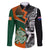 New Zealand and Ireland Rugby Family Matching Long Sleeve Bodycon Dress and Hawaiian Shirt Silver Fern With Shamrock 2023 World Cup LT01 Dad's Shirt - Long Sleeve Art - Polynesian Pride