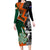 New Zealand and Ireland Rugby Family Matching Long Sleeve Bodycon Dress and Hawaiian Shirt Silver Fern With Shamrock 2023 World Cup LT01 Mom's Dress Art - Polynesian Pride