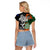New Zealand and Ireland Rugby Raglan Cropped T Shirt Silver Fern With Shamrock 2023 World Cup LT01 - Polynesian Pride