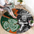 New Zealand and Ireland Rugby Round Carpet Silver Fern With Shamrock 2023 World Cup LT01 - Polynesian Pride