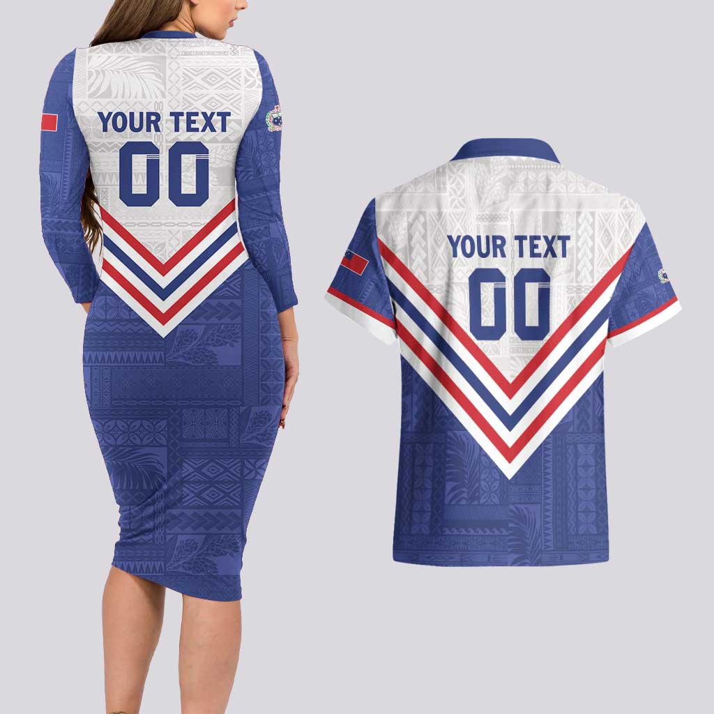 Custom Toa Samoa Rugby Couples Matching Long Sleeve Bodycon Dress and Hawaiian Shirt 1992-1993 Special Edition - Polynesian Pride