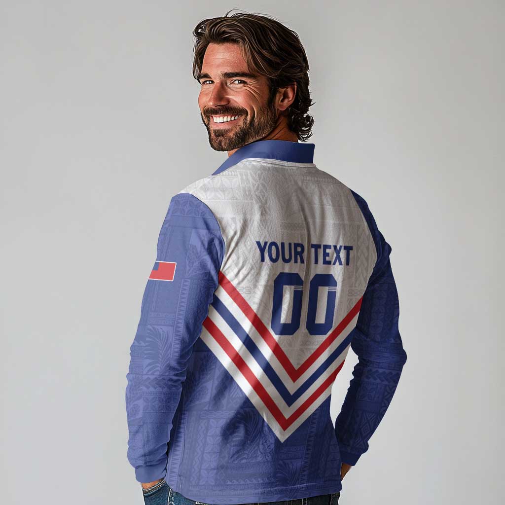 Custom Toa Samoa Rugby Long Sleeve Polo Shirt 1992-1993 Special Edition - Polynesian Pride