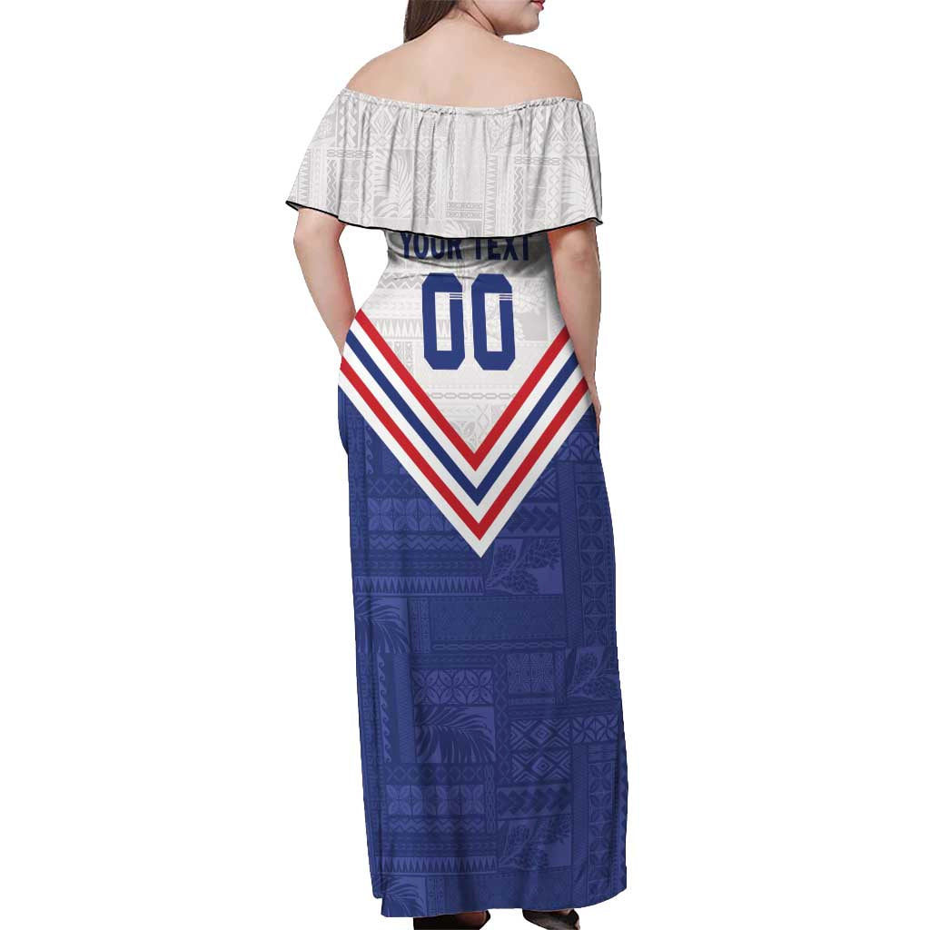 Custom Toa Samoa Rugby Off Shoulder Maxi Dress 1992-1993 Special Edition - Polynesian Pride