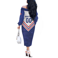 Custom Toa Samoa Rugby Off The Shoulder Long Sleeve Dress 1992-1993 Special Edition - Polynesian Pride