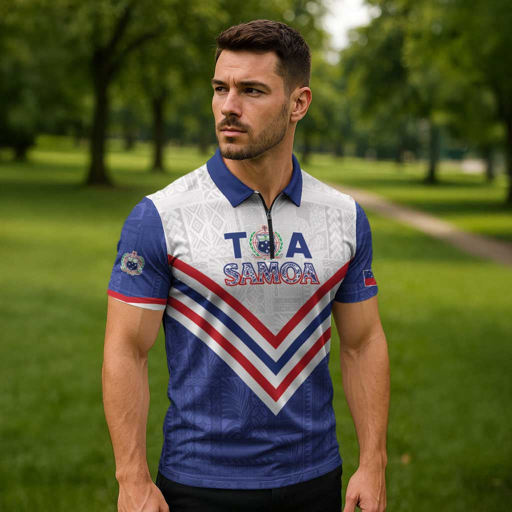 Custom Toa Samoa Rugby Zipper Polo Shirt 1992-1993 Special Edition - Polynesian Pride