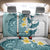 Maori Manta Ray Plumeria Teal Back Car Seat Cover